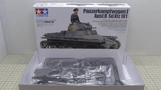 TAMIYA 135 PanzerKampfwagenⅠAusf B Unboxing [upl. by Eiramlehcar308]