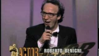 Roberto Benigni Wins Best Actor  71st Oscars 1999 [upl. by Annavahs871]