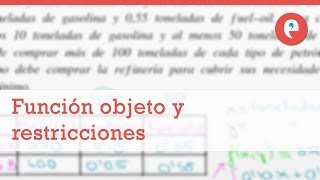 Función objetivo y restricciones en un problema de programación lineal [upl. by Yesnikcm]