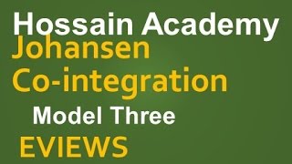 Johansen Test of Cointegration Model Three EVIEWS [upl. by Dukie]