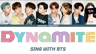 BTS DUET KARAOKE  DYNAMITE  8 Members  Backing vocals [upl. by Christiansen220]