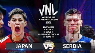 Japan vs Serbia  Mens VNL 2024 [upl. by Eduj973]