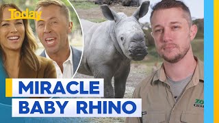 Meet Melbourne’s miracle baby rhino Jabulani  Today Show Australia [upl. by Ailecnarf]