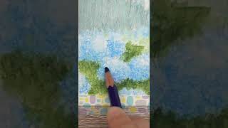 水彩色鉛筆  紫陽花が咲く風景  How to draw the hills where hydrangeas bloom watercolorpencils [upl. by Kremer]