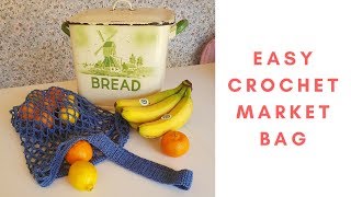 Easy Crochet Market Bag Tutorial [upl. by Holna]