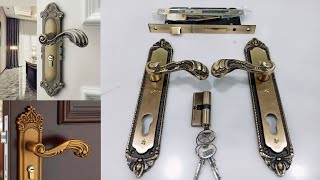 Main Door Lock Handle Set Unboxing Mortise Lock with 3 Keys Brass Lock Body amp Cylinder [upl. by Erdua347]