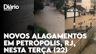 Petrópolis registra novos alagamentos e Defesa Civil aciona sirenes com alerta [upl. by Carmelina72]