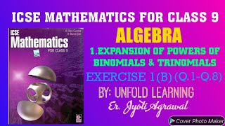 ICSEMathematicsClass9SolutionADasGuptaAlgebra1Expansion of binomialsamptrinomialsEx1BQ1Q8 [upl. by Cinimod]