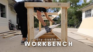 DIY Custom Workbench Build  Custom Work Table With Wheels  Workbench Ideas [upl. by Sarina]