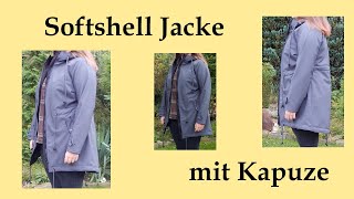 Softshell MantelJacke mit Kapuze selbst nähen  Tutorial  Mit Schnittmuster quotLadyCadizquot [upl. by Knowling]