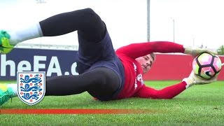 Reflex Technique amp Vision  England U21 Goalkeeper Special  Inside Training [upl. by Brear]