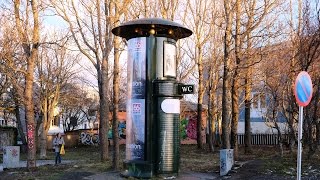 Selfcleaning public street toilet in Reykjavik Iceland [upl. by Anaujal728]