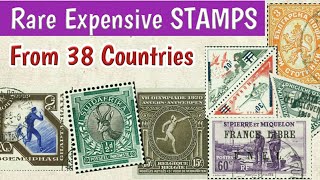 Most Expensive Stamps Of 38 Countries  Rare Philatelic Treasure [upl. by Ainoek754]