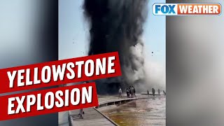 Geyser Explodes In Yellowstone National Park [upl. by Winslow]