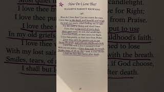 How do I Love Thee Poem Read Aloud [upl. by Kathlene]