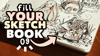 Ways to FILL YOUR SKETCHBOOK  episode 09  tiny houses [upl. by Rivy263]