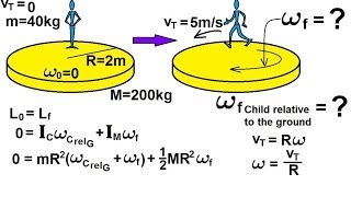 Physics 135 Angular Momentum 11 of 11 Ex 10 MerryGoAround [upl. by Ahsiened]