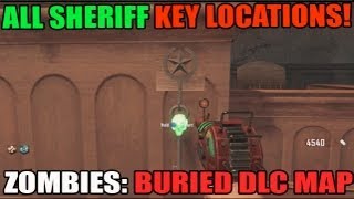 All Sheriff Key Locations For Giant BURIED Map Pack BO2 Zombies DLC [upl. by Shedd539]