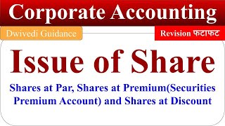 2 Issue of Share Share issued at Par Share issued at premium share issued at Discount Corporate [upl. by Osi]