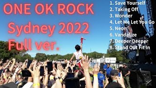 ONE OK ROCK 2022年12月3日 シドニー 03122022 Sydney ワンオクロック フルバージョン Full ver Japanツアー 名古屋 福岡 大阪 東京 埼玉 北海道 [upl. by Dobrinsky324]