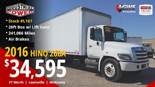 2016 Hino 26ft Morgan Box w Anthony Lift Gate  Dry Van Delivery Truck For Sale  Stock L161 [upl. by Ehcadroj]