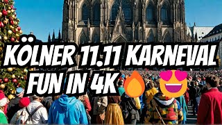 1111 Kölner 🎉 Karneval  CARNIVAL COLOGNE 2024 Walking Tour am Dom in 4K [upl. by Yrebmik420]