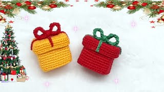 🎁 CAJITA DE REGALO NAVIDEÑA A CROCHET CALENDARIO DE ADVIENTO DIA 16  TUTORIAL PASO A PASO 🎁 [upl. by Eicnarf]