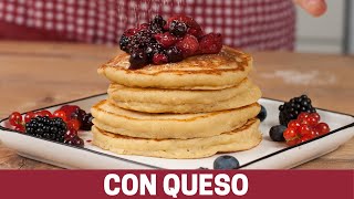 Como hacer Hot Cakes de Queso Esponjosos y Jugosos [upl. by Ydoc]