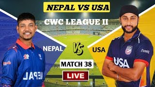 NEPAL VS USA CWC LEAGUE STREAMING WITH FASTEST LIVE SCORE UPDATES WITH COMMENTARY [upl. by Egwan]