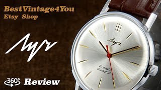 Handson video Review of Luch De Luxe NOS Ultra Slim Soviet Mens Watch From 70s [upl. by Sldney]