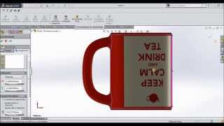 como hacer una taza con calcomania en SolidWorks [upl. by Ola]