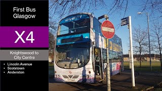 GLA First Bus Glasgow X4 Knightswood  City Centre [upl. by Meehsar242]