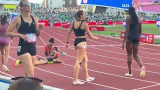 Crash at the Finish Heptathlon 200m 2024 US Olympic Trials Heat 1 [upl. by Neras135]