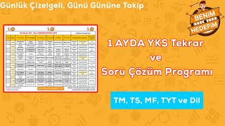 1 Ayda YKS Bitirme Programı  Tüm Konuları Tekrar Et ve Soru Çöz YKStekrar [upl. by Moorefield]