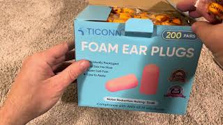 Bulk Ear Plugs 10 centspair Ticonn Review [upl. by Adnowat282]