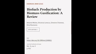 Biofuels Production by Biomass Gasification A Review  RTCLTV [upl. by Sherri8]