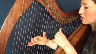 Free online harp lesson Minuet 3 Harp 2 Section B Left Hand [upl. by Ailegnave201]