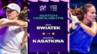 Iga Swiatek vs Daria Kasatkina  2024 WTA Finals Riyadh Group Stage  Match Highlights [upl. by Doyle]