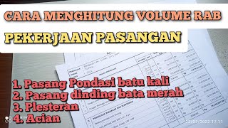 CARA MENGHITUNG VOLUME RAB RENCANA ANGGARAN BIAYA PART 2 PEKERJAAN PASANGAN ‼️PONDASI amp DINDING [upl. by Adai]