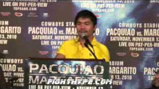 PACQUIAO VS MARGARITO PRESS CONFERENCE [upl. by Richart]