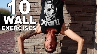 Top 10 Wall Exercises  Extreme Outdoor Workout Ideas [upl. by Volding]