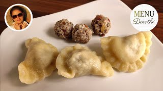 Pierogi z kaszą gryczaną boczkiem pieczarkami i cebulą Pyszny i prosty przepis MENU Dorotki [upl. by Arramas]