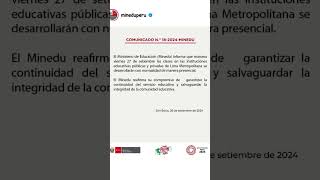 ¨Minedu Anuncia clases presenciales en Lima Metropolitana´¨ [upl. by Shem]