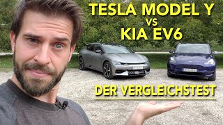 KIA EV6 gegen Tesla Model Y Vergleichstest [upl. by Garrison]