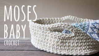 HOW TO CROCHET EASY BABY MOSES  Quick and easy Crochet  Lanas y Ovillos in English [upl. by Rahab284]