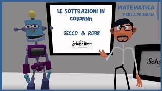 Sottrazioni in colonna  La Matematica per la Primaria di Schooltoon [upl. by Eulau]