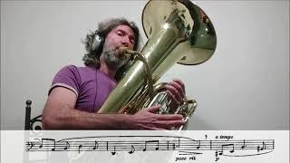 INTERMEZZO from PERSICHETTI Serenade 12 for tuba solo PLAY WITH ME Eros Sabbatani Startuba YouTuba [upl. by Roleat]