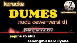 DUMES  KARAOKE NADA CEWE  VERSI DJ ALDY MUSIC358  REMIX JAWA [upl. by Jemmie576]