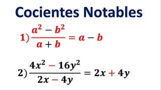 Cocientes Notables Primera parte [upl. by Aifas]