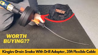 Worth It Kinglev Drain Snake Drain Auger Cleaner With Drill Adapter 35ft Flexible Cable [upl. by Radek381]